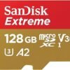 SanDisk 128GB Extreme microSDXC UHS-I Memory Card with Adapter – Up to 190MB/s, C10, U3, V30, 4K, 5K, A2, Micro SD Card – SDSQXAA-128G-GN6MA